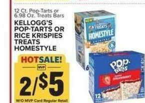 Food Lion Kellogg's Pop-Tarts Or Rice Krispies Treats Homestyle offer