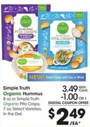 Kroger Simple Truth Organic Hummus offer