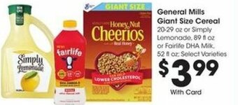 Kroger General Mills Giant Size Cereal 20-29 oz offer