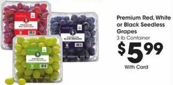 Kroger Premium Red, White or Black Seedless Grapes offer