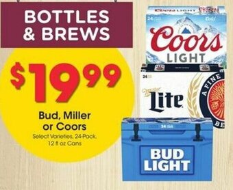 Kroger Bud, Miller or Coors 12 oz offer