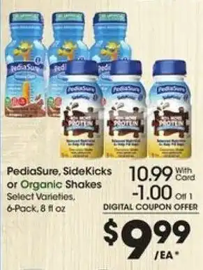 Kroger PediaSure, Sidekicks or Organic Shakes offer