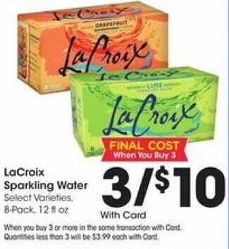 Kroger LaCroix Sparkling Water offer