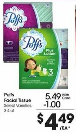 Kroger Puffs Facial Tissue offer