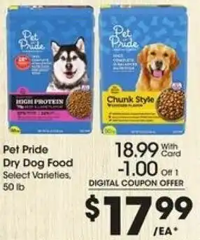 Kroger Pet Pride Dry Dog Foods offer