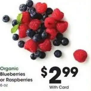 Kroger Organic Blueberries or Raspberries 6 oz offer