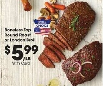 Kroger Boneless Top Round Roast or London Broil offer
