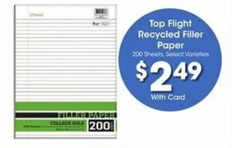 Kroger Top Flight Recycled Filler Paper offer