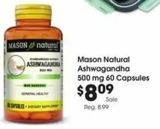 Kroger Mason Natural Ashwagandha 500mg offer