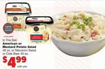 Family Fare American or Mustard Potato Salad 48 oz or Macaroni Salad or Cole Slaw 40 oz offer
