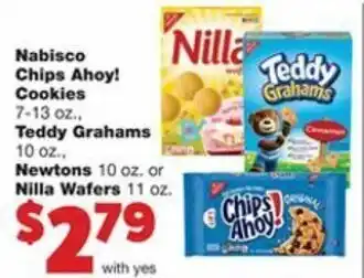 Family Fare Nabisco Chips Ahoy! Cookies 7-13 oz, Teddy Grahams 10 oz, Newtons 10 oz or Nilla Wafer 11 oz offer