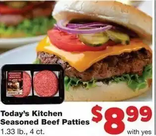 Family Fare Today's Kitchen Seasoned Beef Patties 1.33lb offer