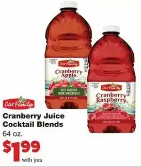 Family Fare Cranberry Juice Coctail 64 oz offer