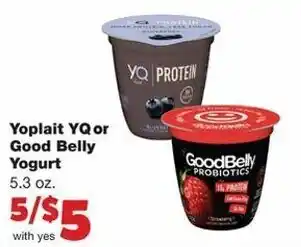 Family Fare Yoplait YQ or Good Belly Yogurt 5.3 oz offer