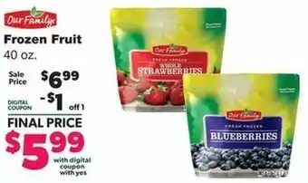 Family Fare Frozen Fruit 40 oz offer