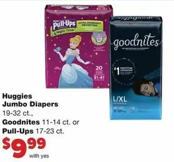 Family Fare Huggies Jumbo Diapers , Goodnits or Pull-Ups offer