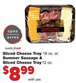 Family Fare Sliced Cheese Tray 18 oz or Summer Sausage & Sliced Cheese Tray 12 oz offer