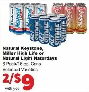 Family Fare Natural Keystone, Miller High Life or Natural Light Naturdays offer