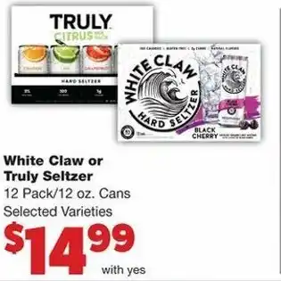 Family Fare White Claw or Truly Seltzers offer