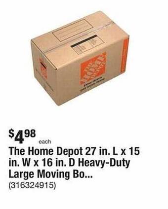 The Home Depot The home depot 27 in. l x 15 in. w x 16 in. d heavy-duty large moving bo... offer