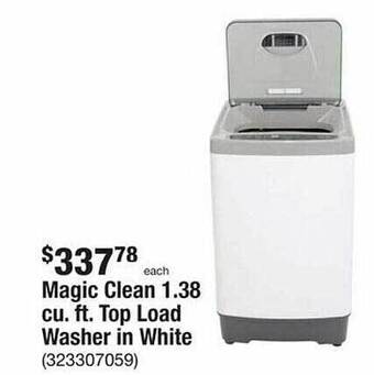 The Home Depot Magic clean 1.38 cu. ft. top load washer in white offer