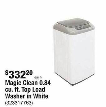 The Home Depot Magic clean 0.84 cu. ft. top load washer in white offer