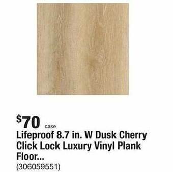 The Home Depot Lifeproof 8.7 in. w dusk cherry click lock luxury vinyl plank floor... offer