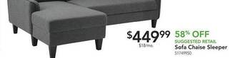 Nebraska Furniture Mart Sofa chaise sleeper offer
