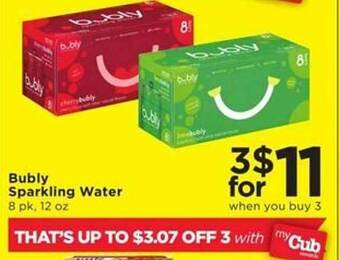 Cub Foods Bubly sparkling water offer