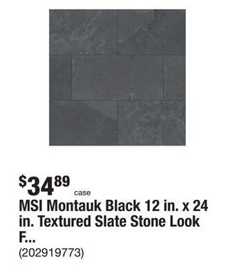 The Home Depot Msi montauk black 12 in. x 24 in. textured slate stone look floor and wall tile (10 sq. ft./case) offer