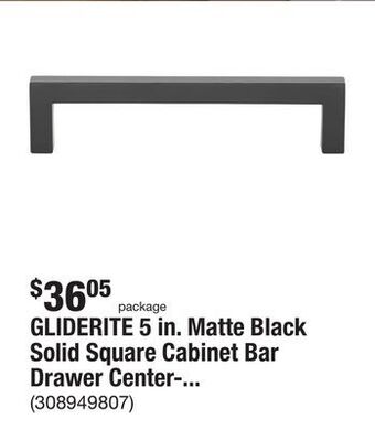 The Home Depot Gliderite 5 in. matte black solid square cabinet bar drawer center-to-center pulls (10-pack) offer