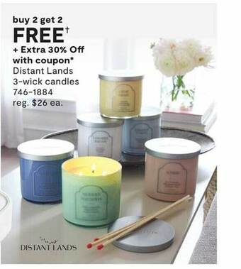 JC Penney Distant lands 3-wick candles offer