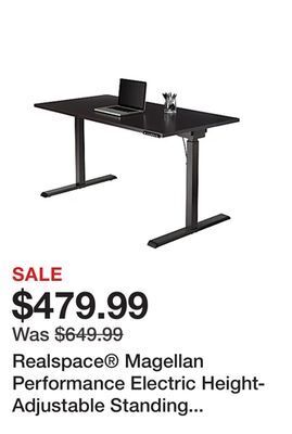 Office Depot Realspace® magellan performance electric height-adjustable standing desk, 60"w, espresso offer