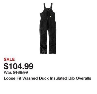 Tractor Supply Company Loose fit washed duck insulated bib overalls offer
