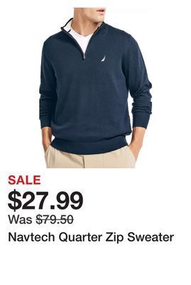 Belk Navtech quarter zip sweater offer