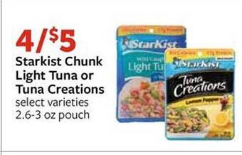Fareway Starkist chunk light tuna or tuna creations offer