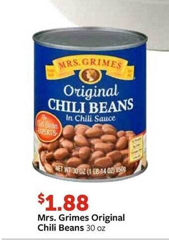 Fareway Mrs. grimes original chili beans offer