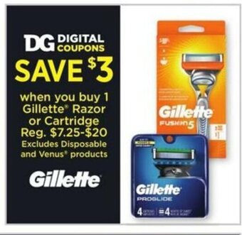 Dollar General Gillette Razor or Cartridge offer