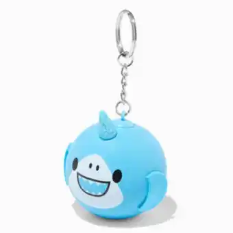 Blue shark stress ball keychain