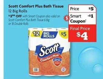 Family Dollar Scott comfort plus bath tissue offer