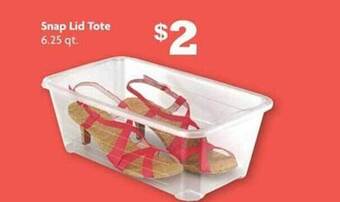 Family Dollar Snap lid tote offer
