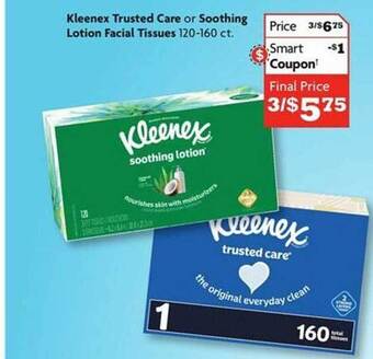 Family Dollar Kleenex trusted care or soothing lotion facial tissues offer