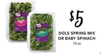 Fareway Dole spring mix or baby spinach offer