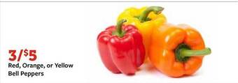 Fareway Red, orange, or yellow bell peppers offer