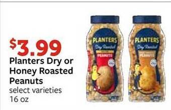 Fareway Planters dry or honey roasted peanuts offer