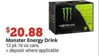 Fareway Monster energy drink offer