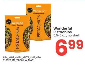 Albertsons Wonderful Pistachios 5.5-6 oz. , no shell offer