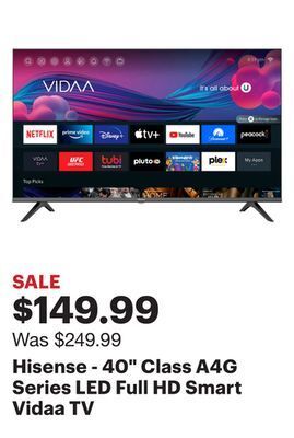 Best Buy Hisense - 40" class a4g series led full hd smart vidaa tv offer