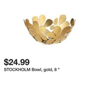 Ikea Stockholm bowl, gold, 8 " offer