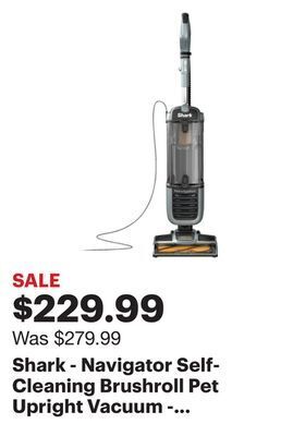 Best Buy Shark - navigator self-cleaning brushroll pet upright vacuum - pewter grey metallic offer